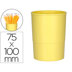 Porta lápis plástico amarelo opaco