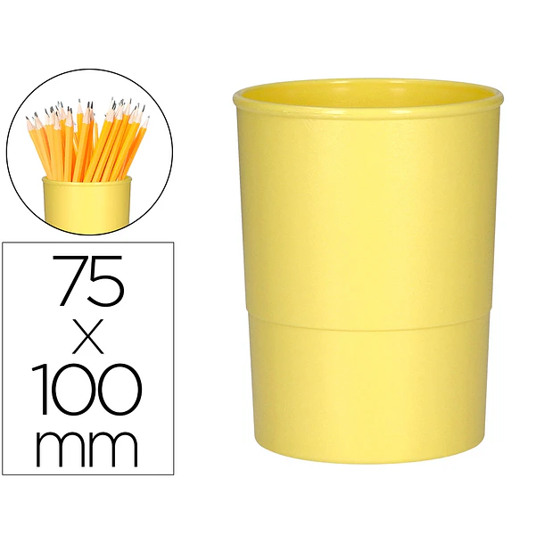 Porta lápis plástico amarelo opaco 
