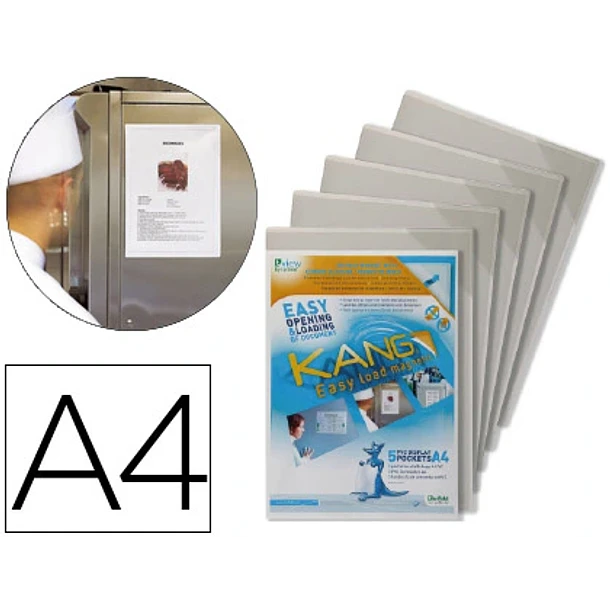 Bolsa magnetica tarifold  A4 rigida e anti reflexo pack 5  
