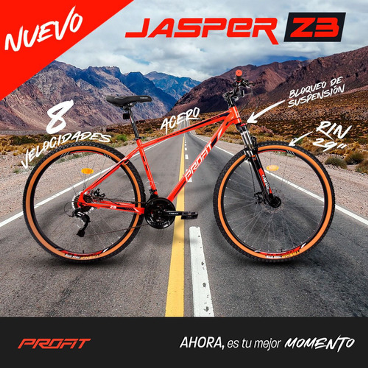 Bicicleta Profit Jasper Z3 3x8 Velocidades Rin 29  2