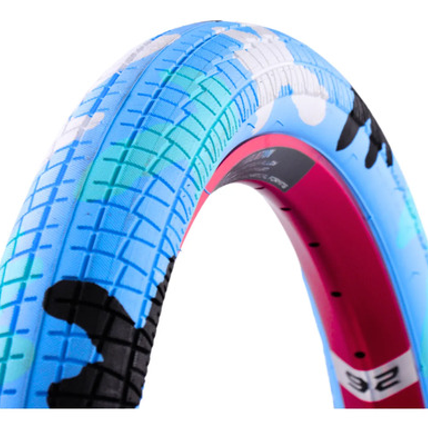 Llanta Innova Camuflado 20x2.40 Para Bmx Freestyle Azul/turquesa/blanco/negro 1