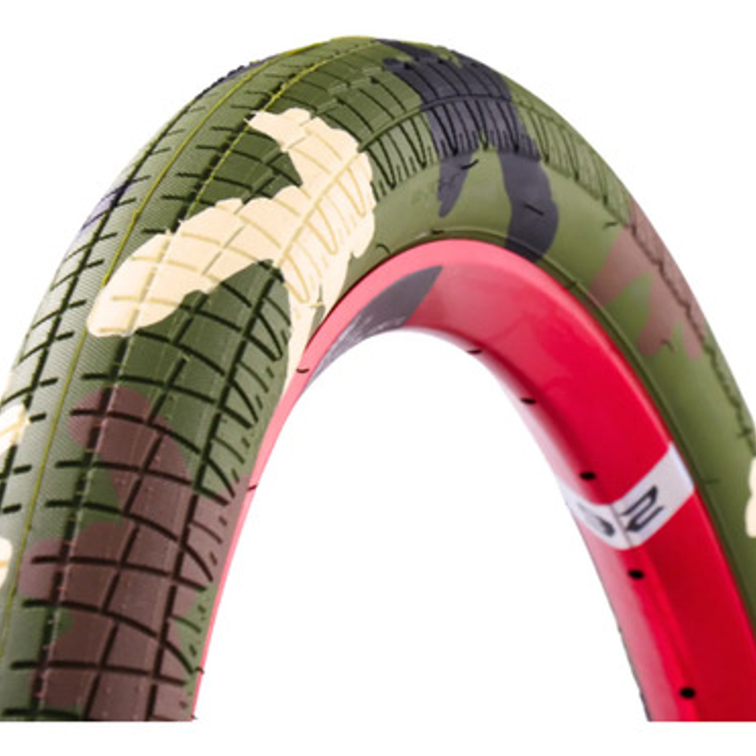 Llanta Innova Camuflado 20x2.40 Para Bmx Freestyle Verde/crema/marrón/negro 1