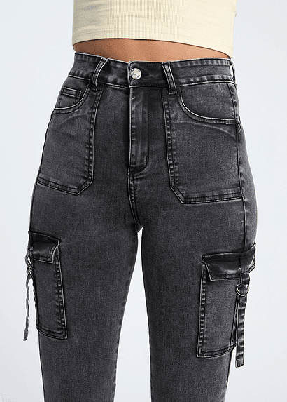 Jeans High Waist Cargo 2056