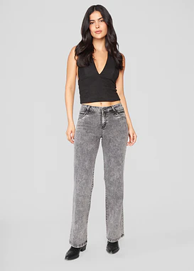 Jeans Mujer Pants Tiro Medio con Tachas 1913