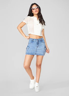 Short Falda Mujer Beverly Cargo 2054