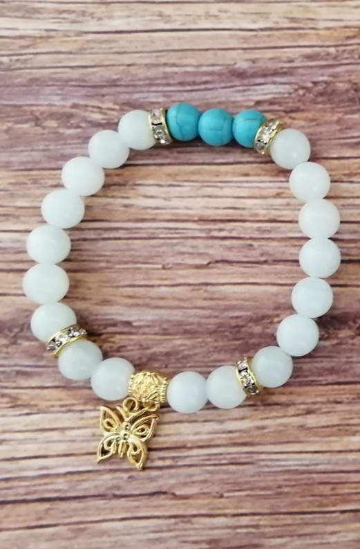 Pulsera de Piedras Naturales Color Blanco