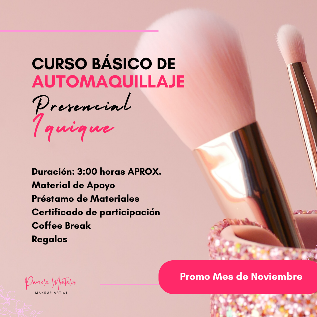 Curso de Automaquillaje Básico Presencial Iquique(se coordina hora y fecha antes)