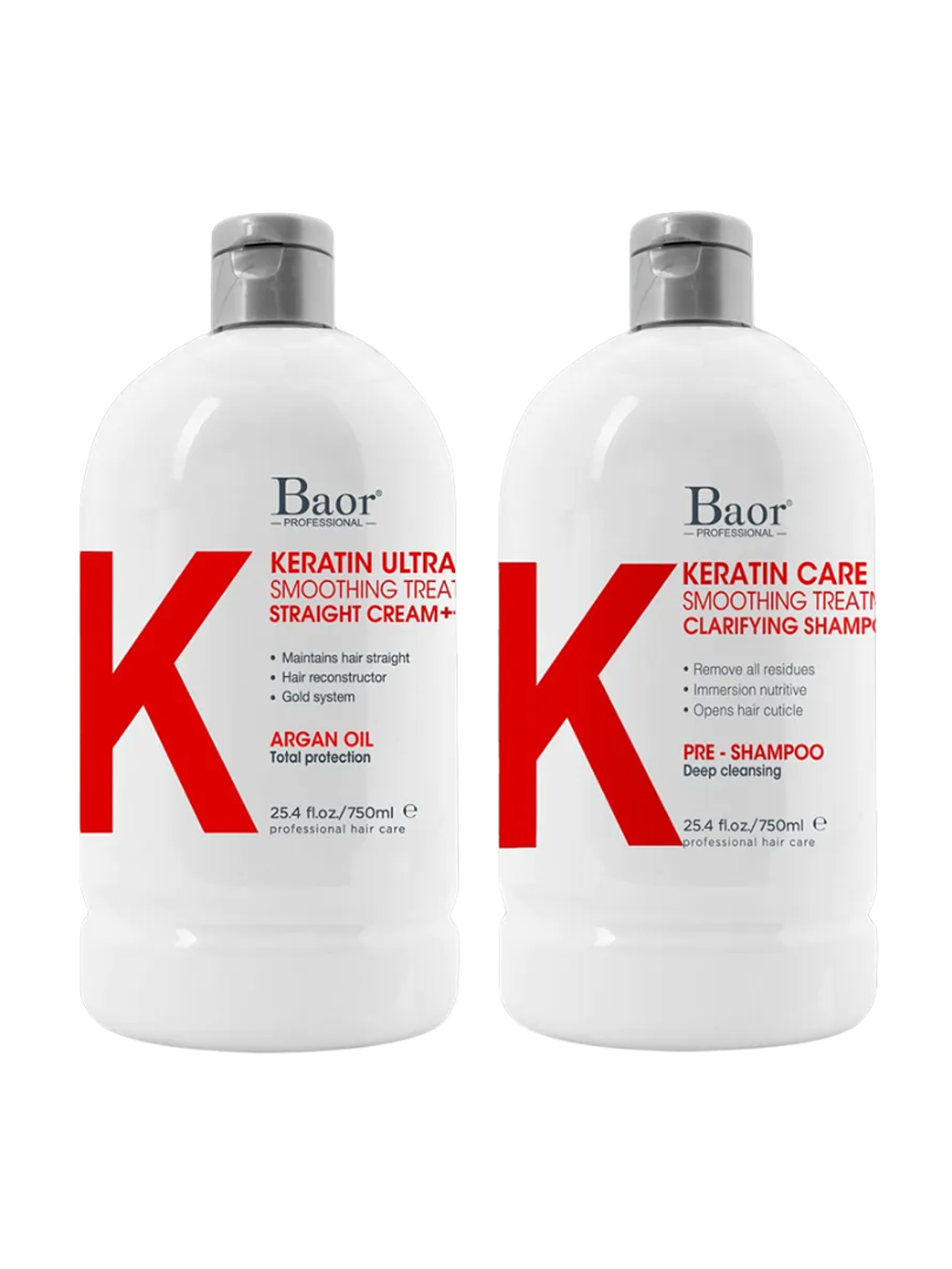 Baor Profesional Pack Keratin Ultra Para Alisado Brasilero 750ml 1