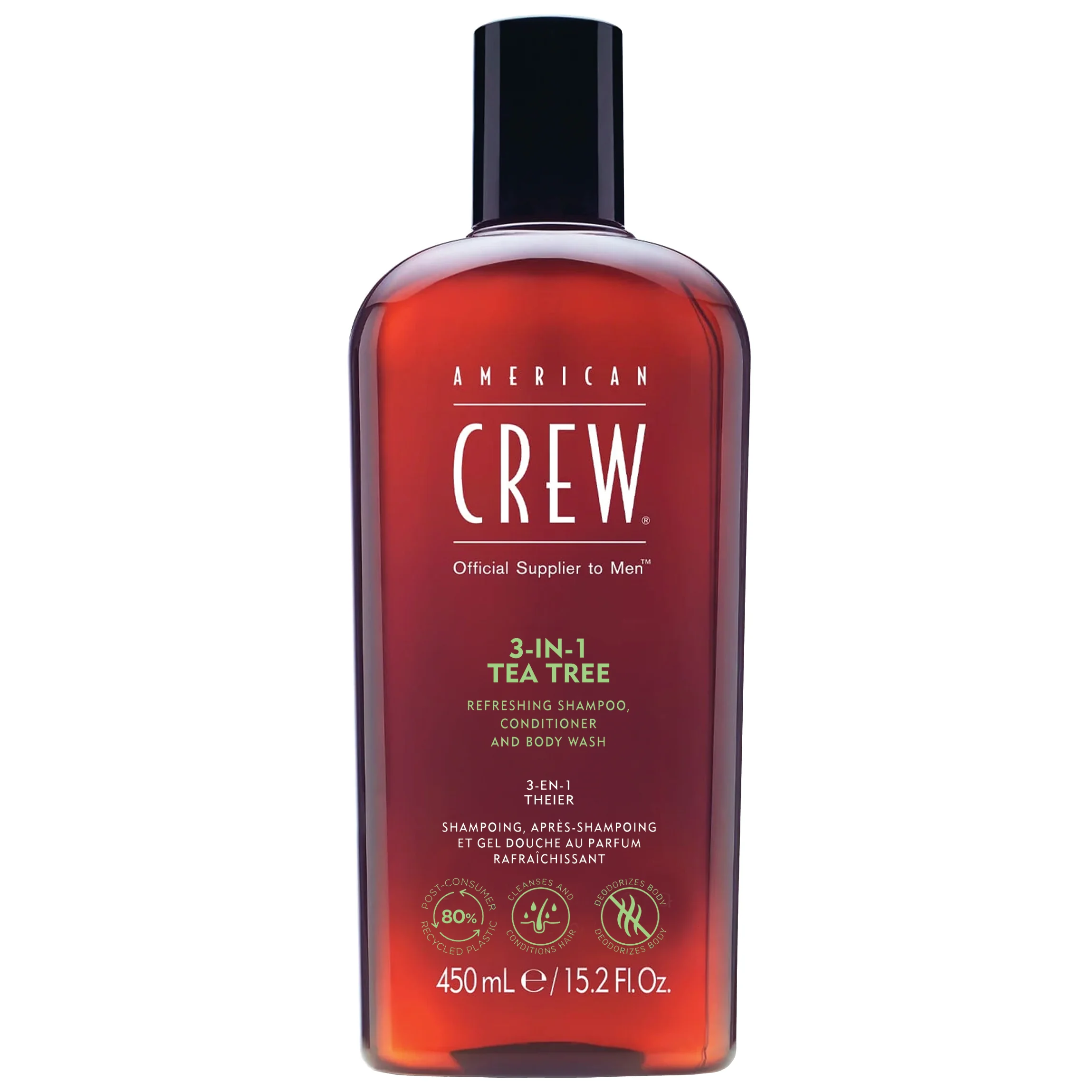 American Crew 3-In-1 Tea Tree Shampoo, Conditioner and Body Wash 1