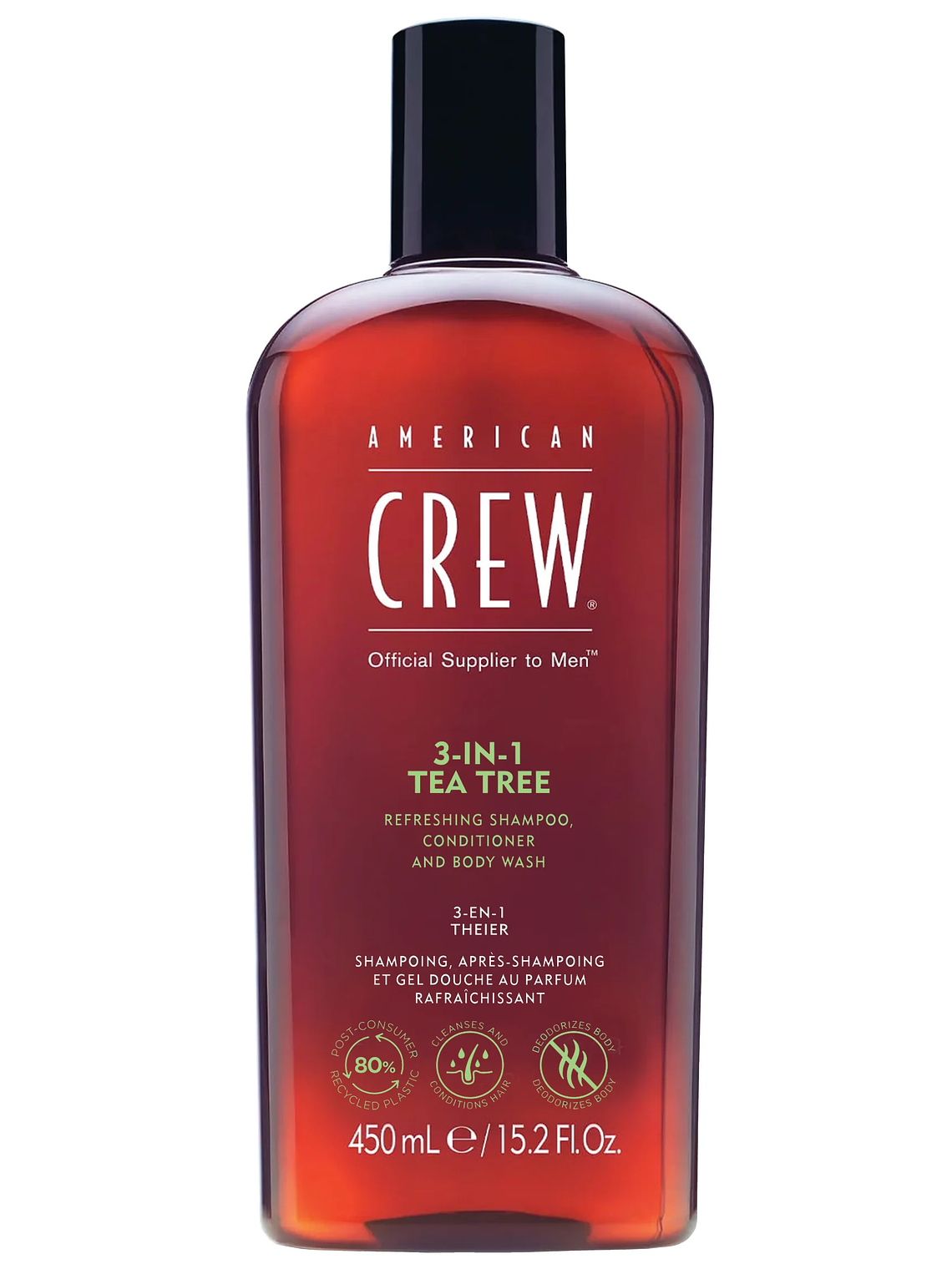 American Crew 3-In-1 Tea Tree Shampoo, Conditioner and Body Wash 1