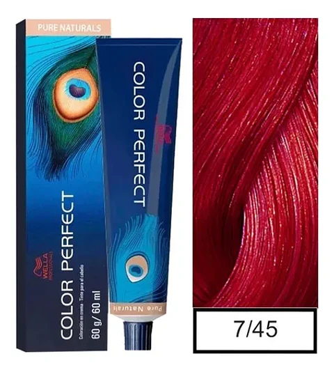 Wella Professionals Color Perfect 7/45 Rubio Mediano Rojo Caoba 60g 