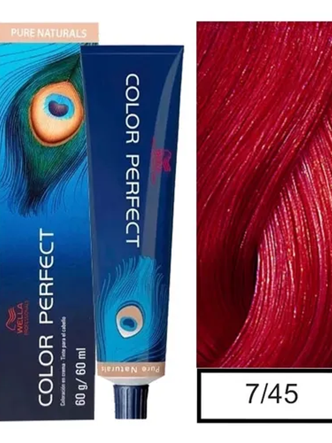 Wella Professionals Color Perfect 7/45 Rubio Mediano Rojo Caoba 60g  1