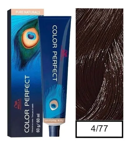 Wella Professionals Color Perfect 4/77 Castaño Mediano Marrón Intenso 60g  1
