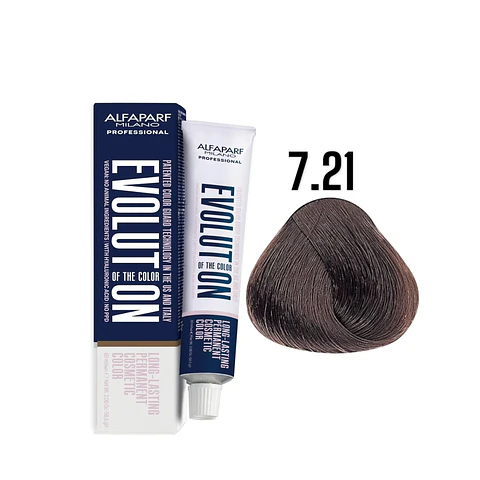 Alfaparf Evolution 7.21 Rubio Medio Irisado Ceniza Violet 60ml