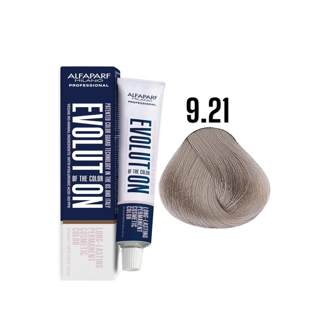 Alfaparf Evolution 9.21 Rubio Clarísimo Irisado Ceniza Violet 60ml 1