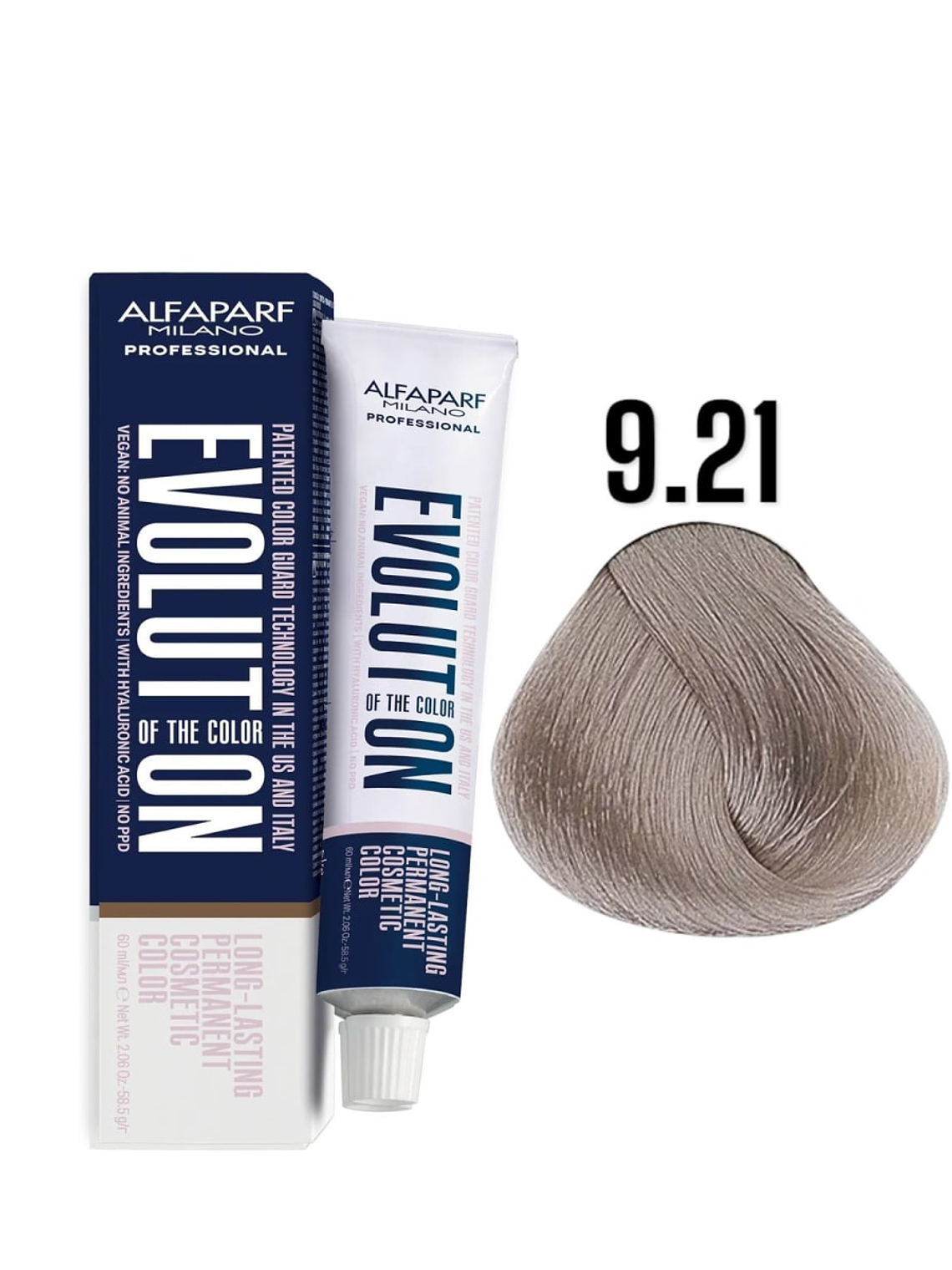 Alfaparf Evolution 9.21 Rubio Clarísimo Irisado Ceniza Violet 60ml 1