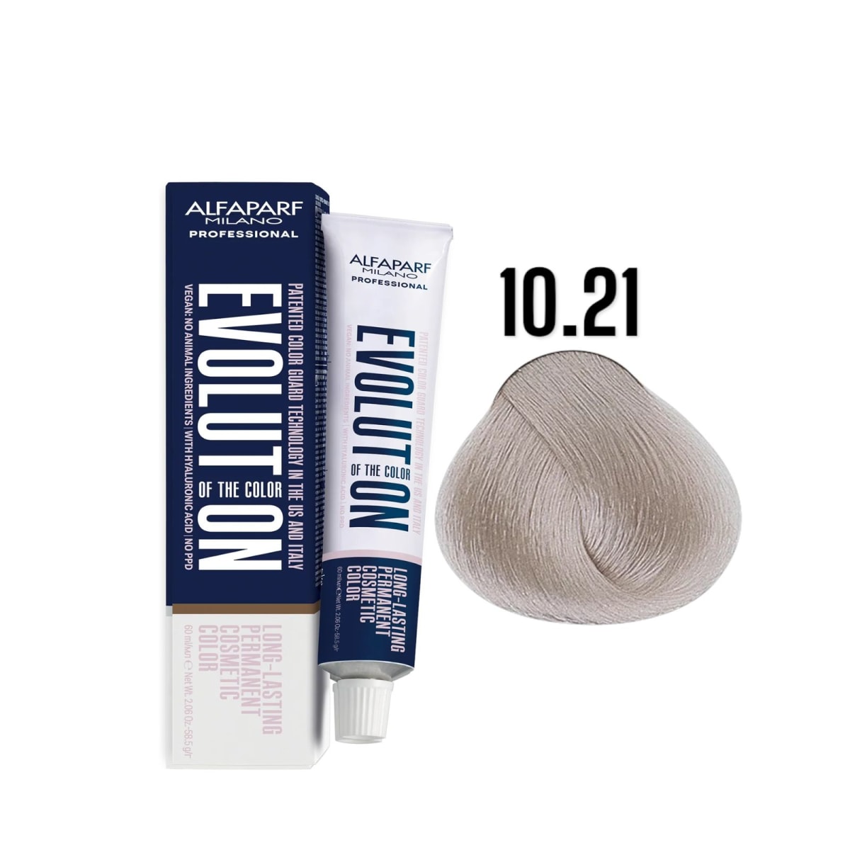 Alfaparf Evolution 10.21 Rubio Extra-Claro Irisado Ceniza Violet 60ml 1