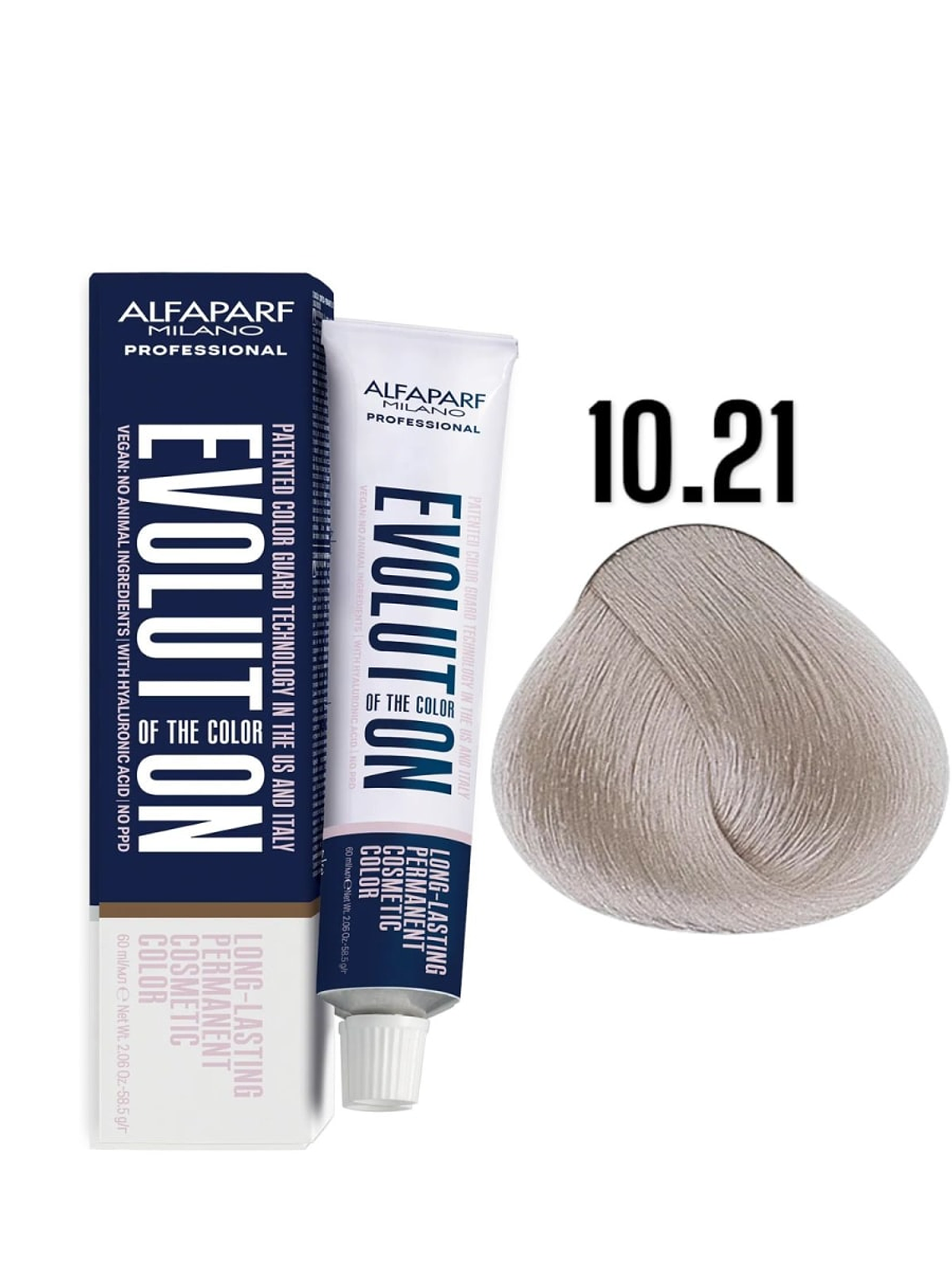 Alfaparf Evolution 10.21 Rubio Extra-Claro Irisado Ceniza Violet 60ml 1