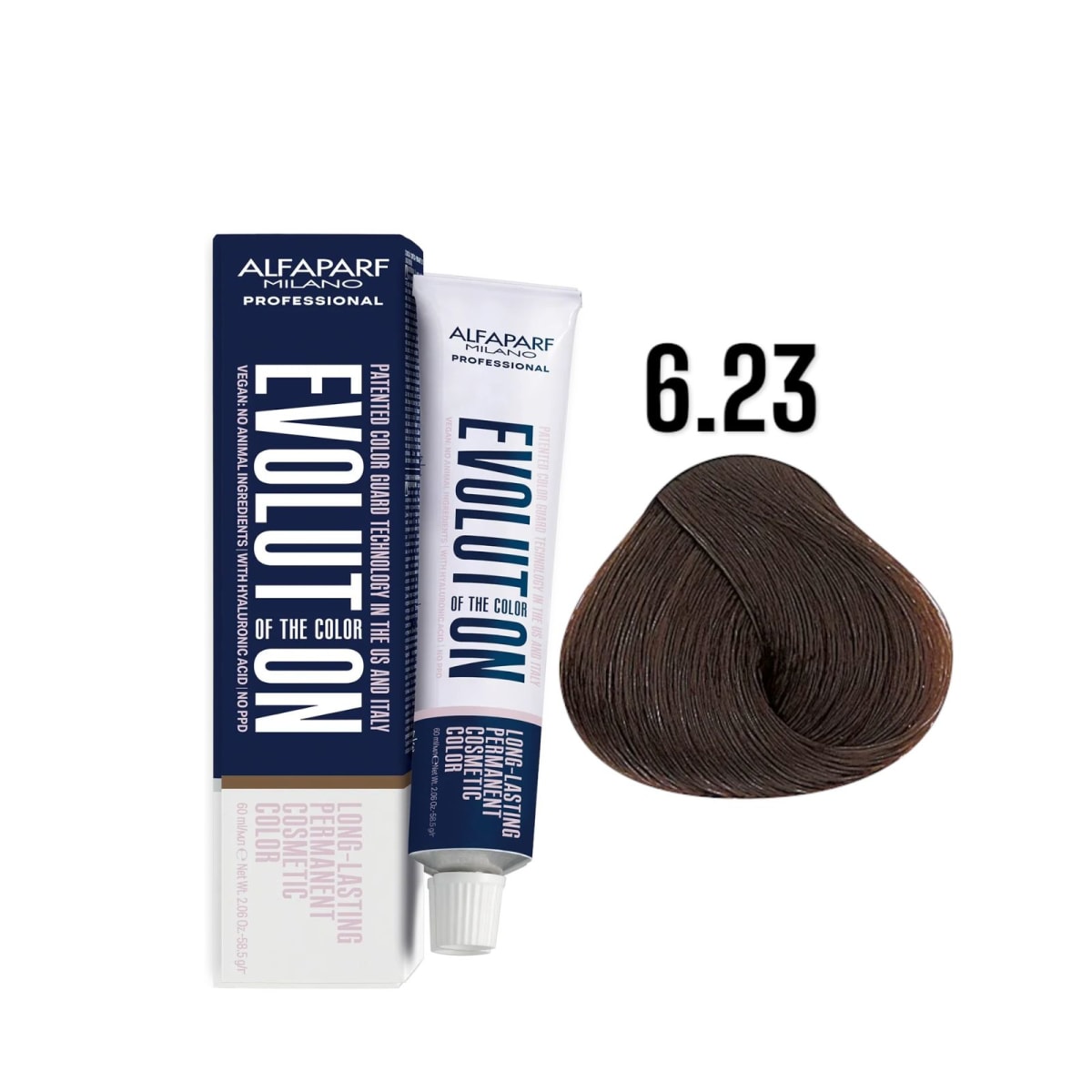 Alfaparf Evolution 6.23 Rubio Oscuro Irisado Dorado Iced Coffee 60ml 1