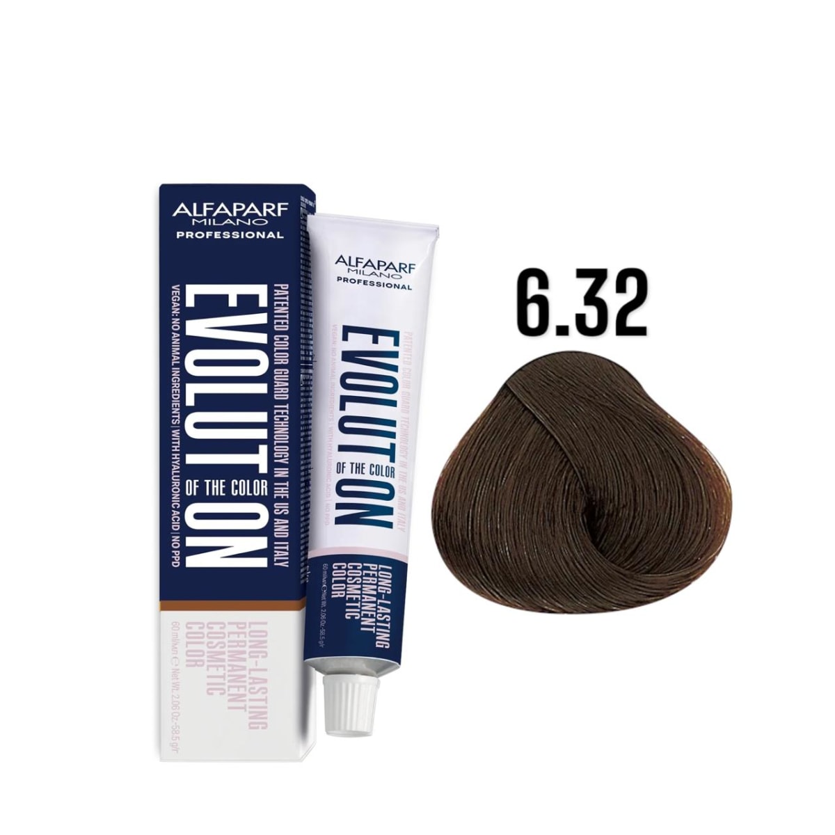Alfaparf Evolution 6.32 Rubio Oscuro Dorado Irisado Marrons Glacés 60ml 1