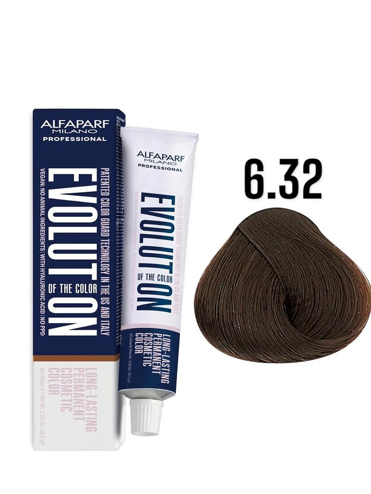 Alfaparf Evolution 6.32 Rubio Oscuro Dorado Irisado Marrons Glacés 60ml 1