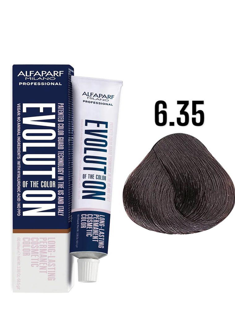 Alfaparf Evolution 6.35 Castaño Oscuro Dorado Caoba Tropicali 60ml 1