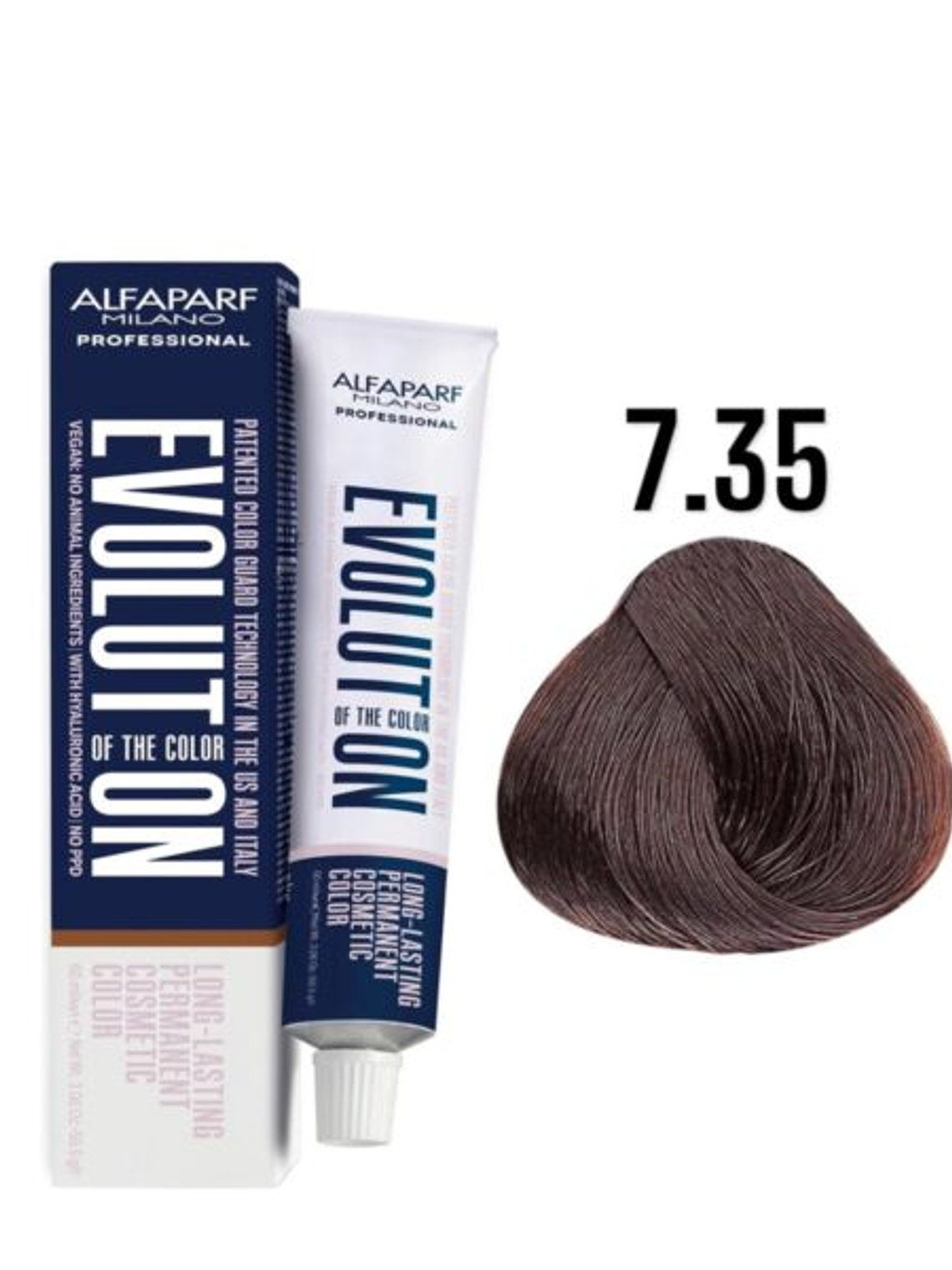 Alfaparf Evolution 7.35 Rubio Medio Dorado Caoba Tropicali 60ml 1