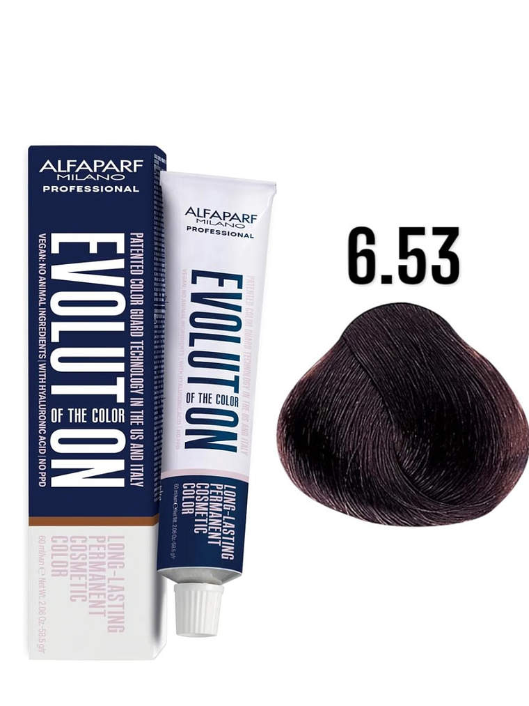 Alfaparf Evolution 6.53 Rubio Oscuro Caoba Dorado Chocolate 60ml 1