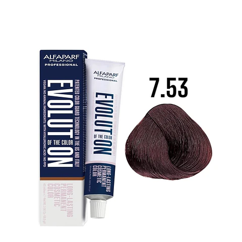 Alfaparf Evolution 7.53 Rubio Medio Caoba Dorado Chocolate 60ml