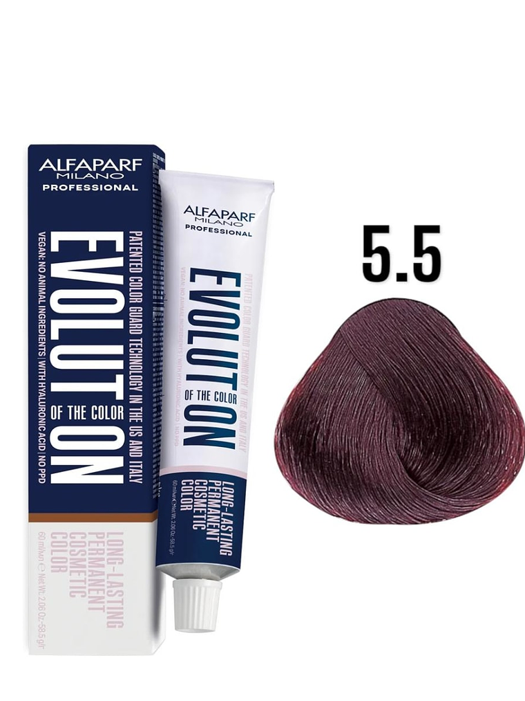 Alfaparf Evolution 5.5 Castaño Claro Caoba Mogano 60ml 1