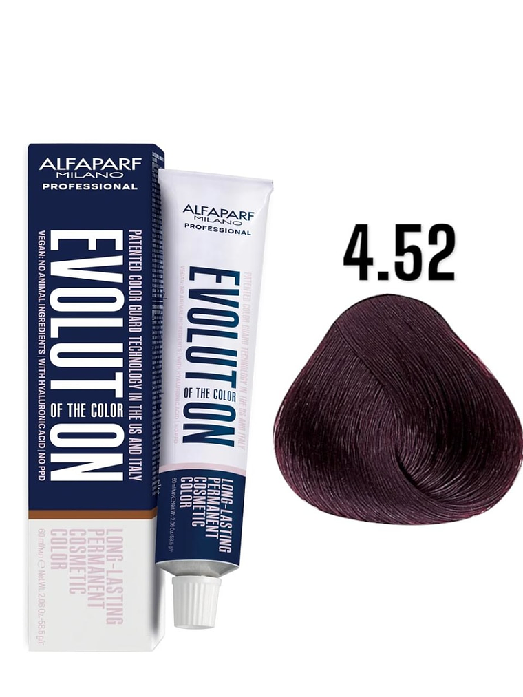 Alfaparf Evolution 4.52 Castaño Medio Caoba Irisado Mogano 60ml 1