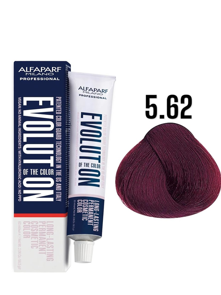 Alfaparf Evolution 5.62 Castaño Claro Rojo Irisado Reds 60ml 1