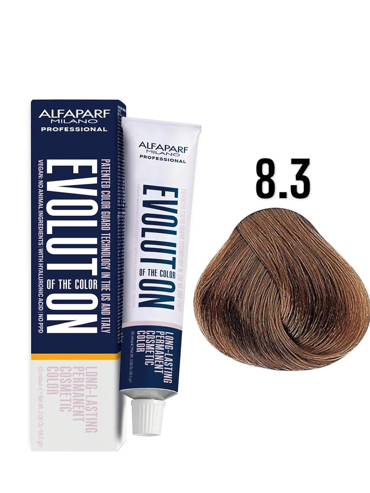 Alfaparf Evolution 8.3 Rubio Claro Dorado Gold 60 ml 1