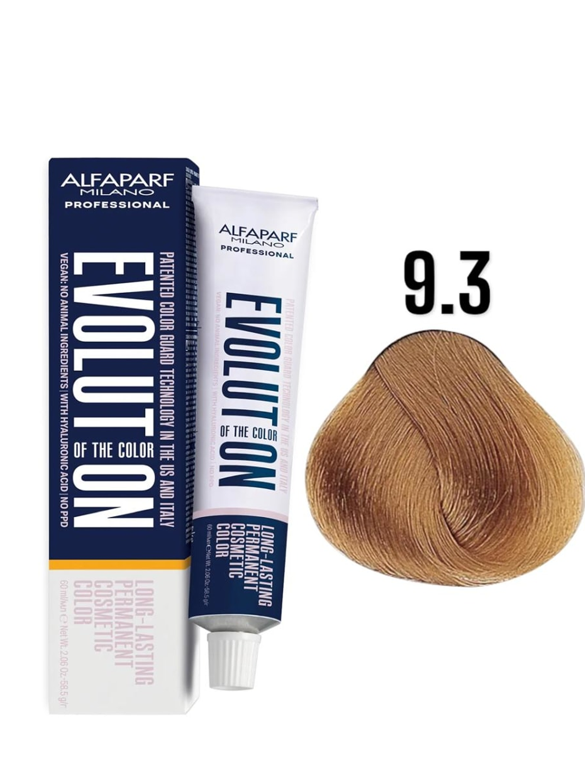 Alfaparf Evolution 9.3 Rubio Clarísimo Dorado Gold 60 ml 1