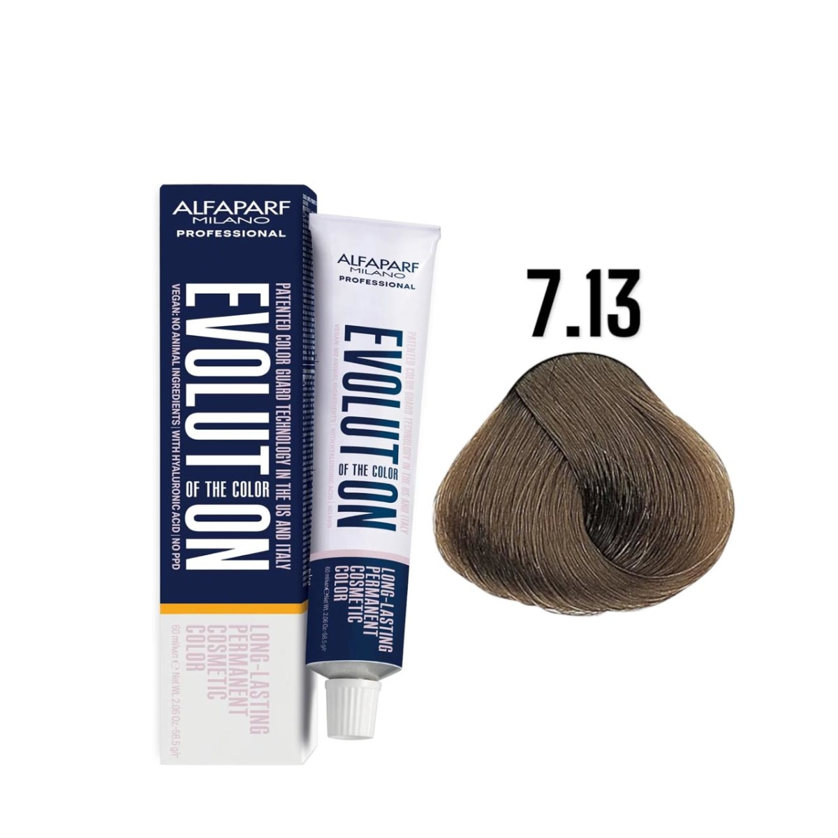 Alfaparf Evolution 7.13 Rubio Medio Ceniza Dorado Ceniza Sabbia 60 ml 1