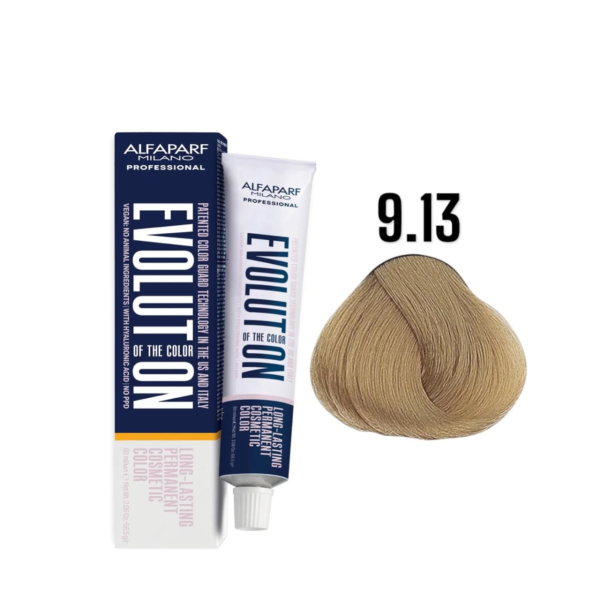 Alfaparf Evolution 9.13 Rubio Clarísimo Ceniza Dorado Sabbia 60 ml 1