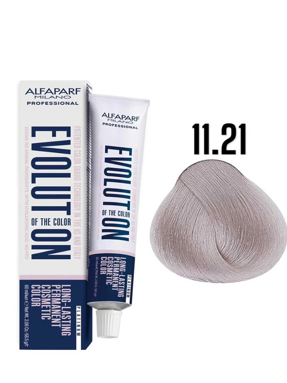 Alfaparf Evolution 11.21 Rubio Platino Irisado Ceniza Platinum 60 ml 1