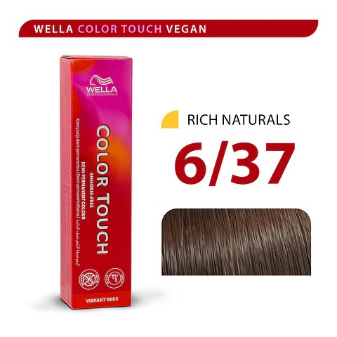 Wella Color Touch 6/37 Rubio Oscuro Dorado Marrón 60ml