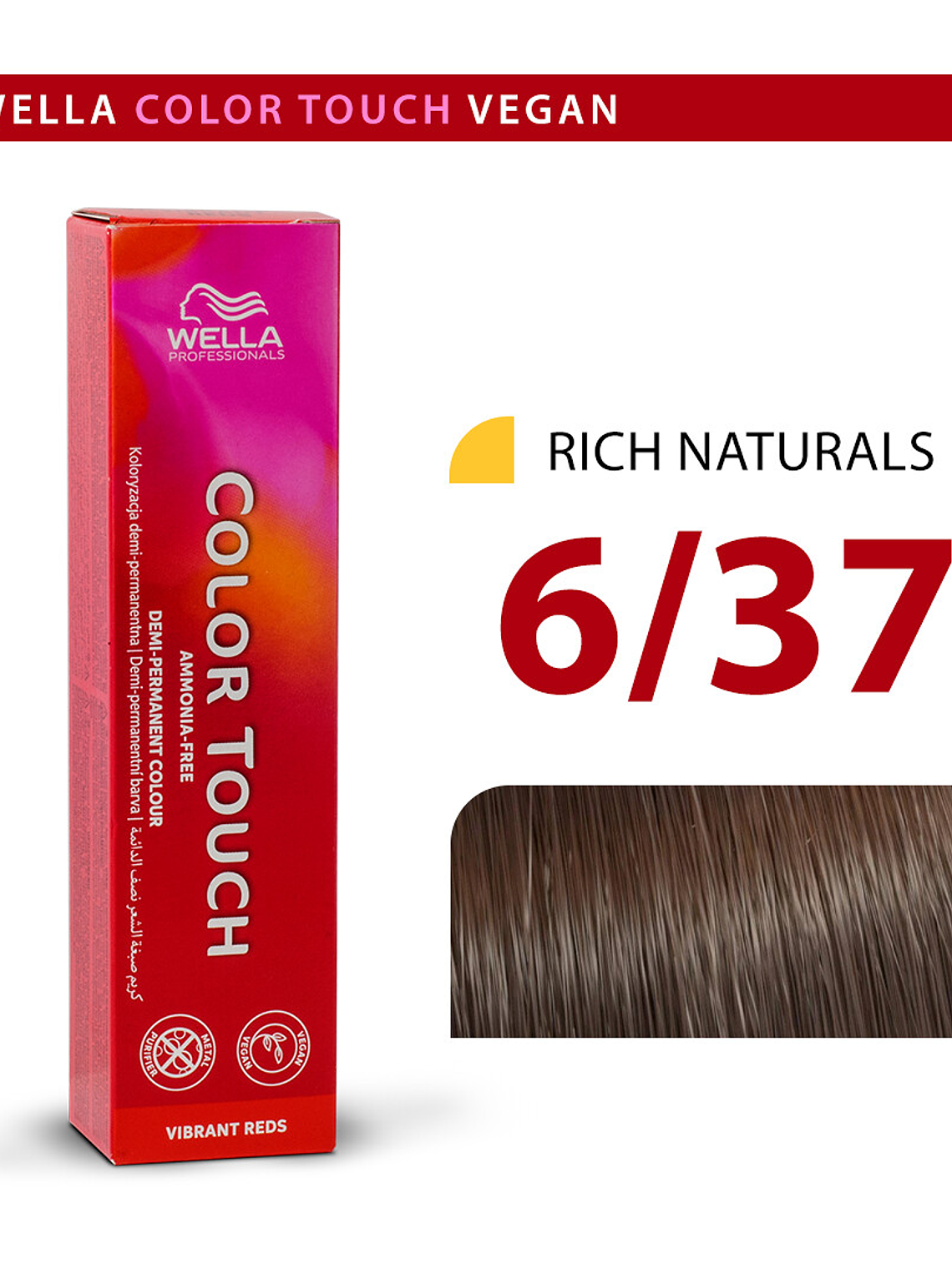 Wella Color Touch 6/37 Rubio Oscuro Dorado Marrón 60ml 1