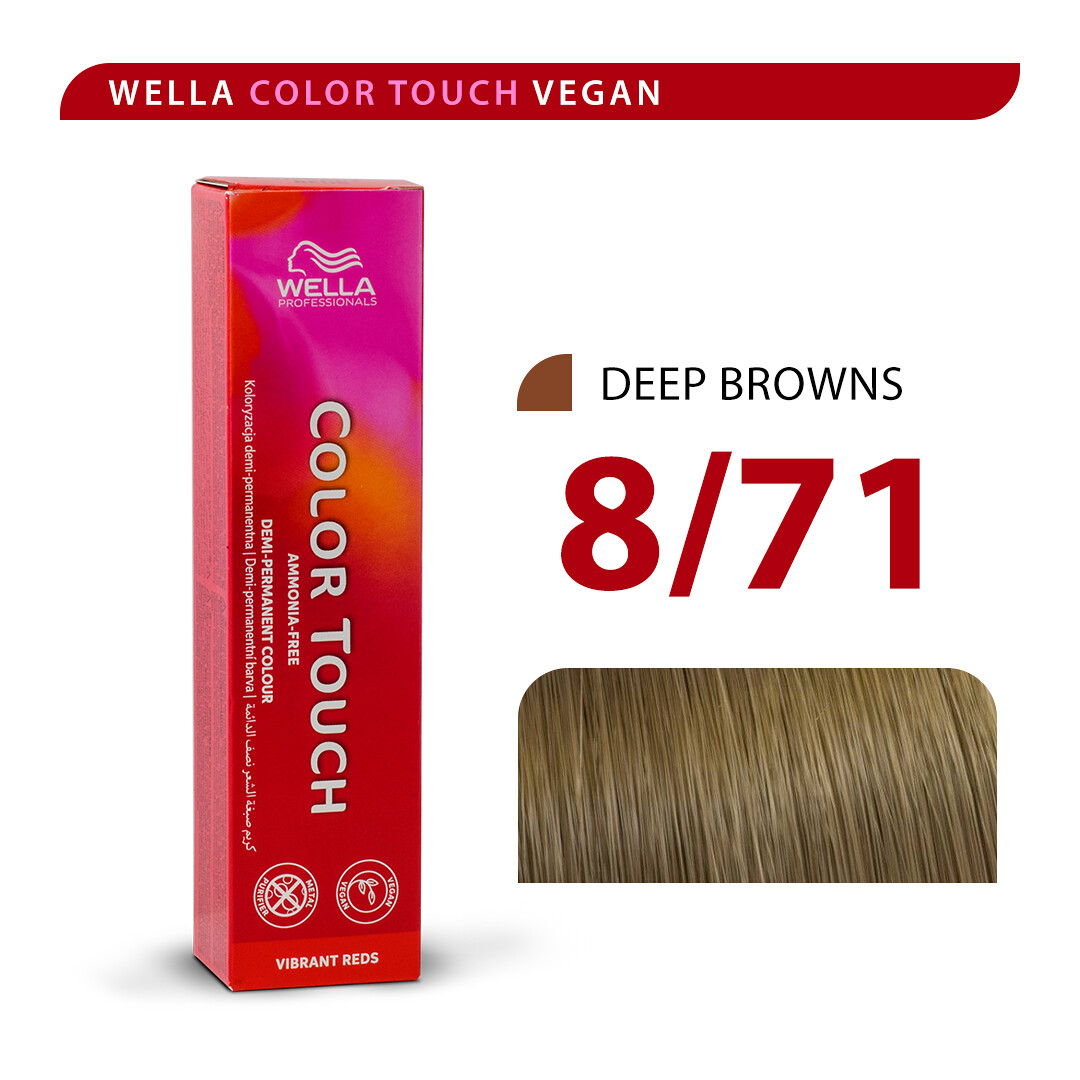 Wella Color Touch 8/71 Rubio Claro Marrón Ceniza 60ml 1