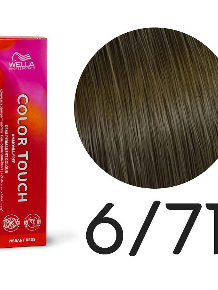 Wella Color Touch 6/71 Rubio Oscuro Marrón Ceniza 60ml 1