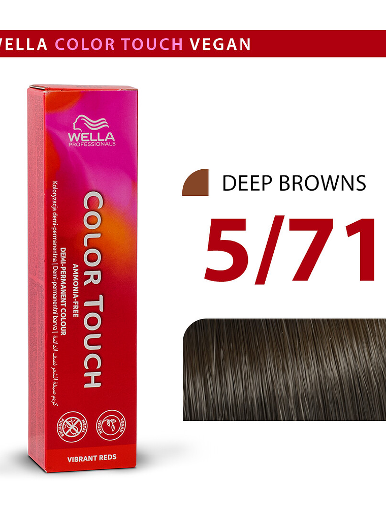 Wella Color Touch 5/71 Castaño Claro Marrón Ceniza 60ml 1