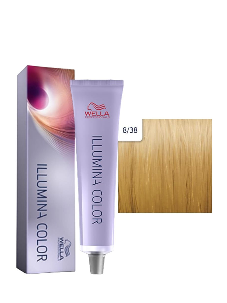 Wella Illumina Color 8/38 Rubio Claro Dorado Perla 60ml 1
