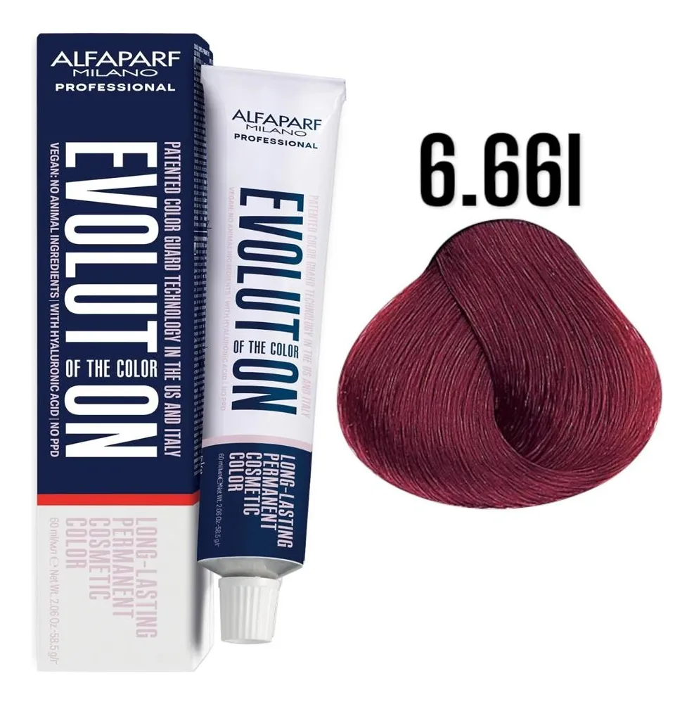Alfaparf Evolution 6.66I Rubio Oscuro Rojo Intenso 60 ml 1