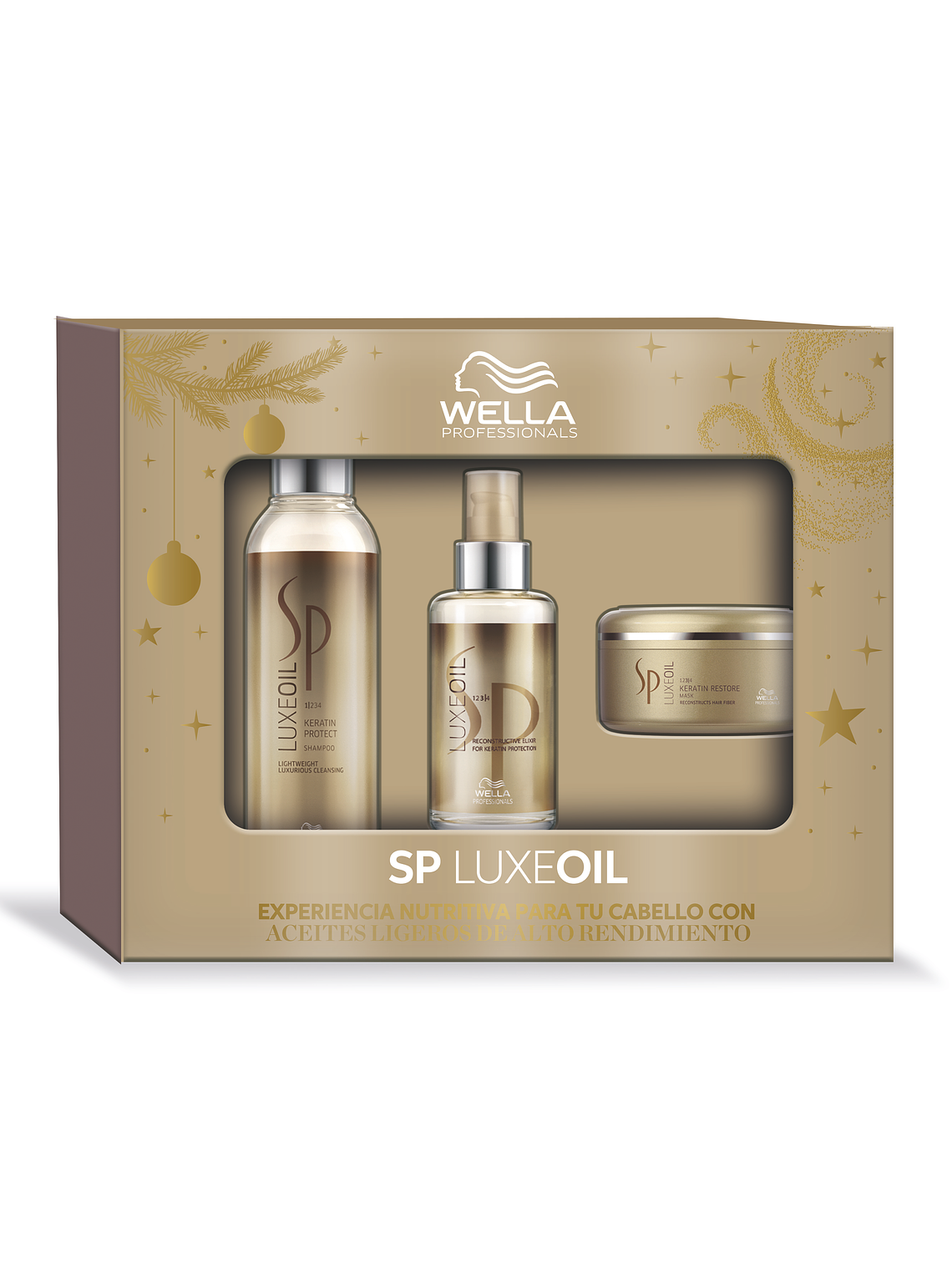 Pack Wella SP Luxe Oil Shampoo 250ml + Mascarilla 150ml + Elixir 100ml 1