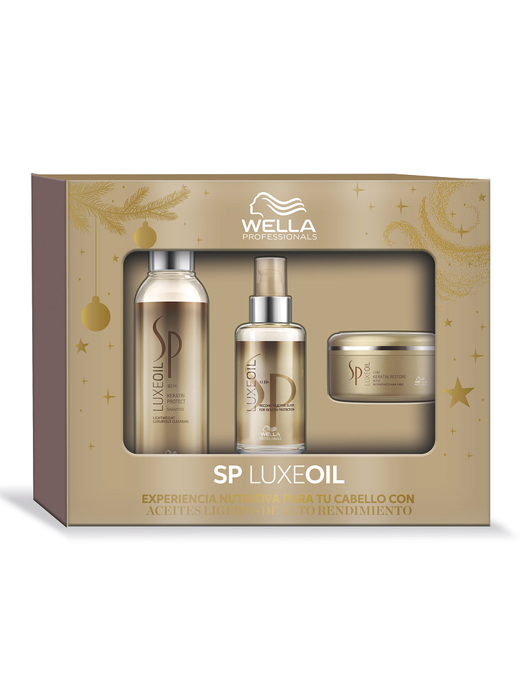 Pack Wella SP Luxe Oil Shampoo 250ml + Mascarilla 150ml + Elixir 100ml 1
