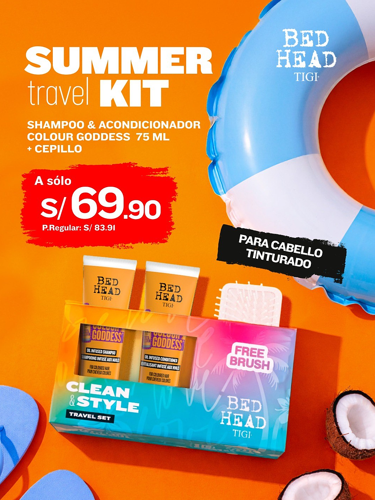 TIGI BED HEAD TRAVEL SET MINI COLOUR GODDEST  75ML  1