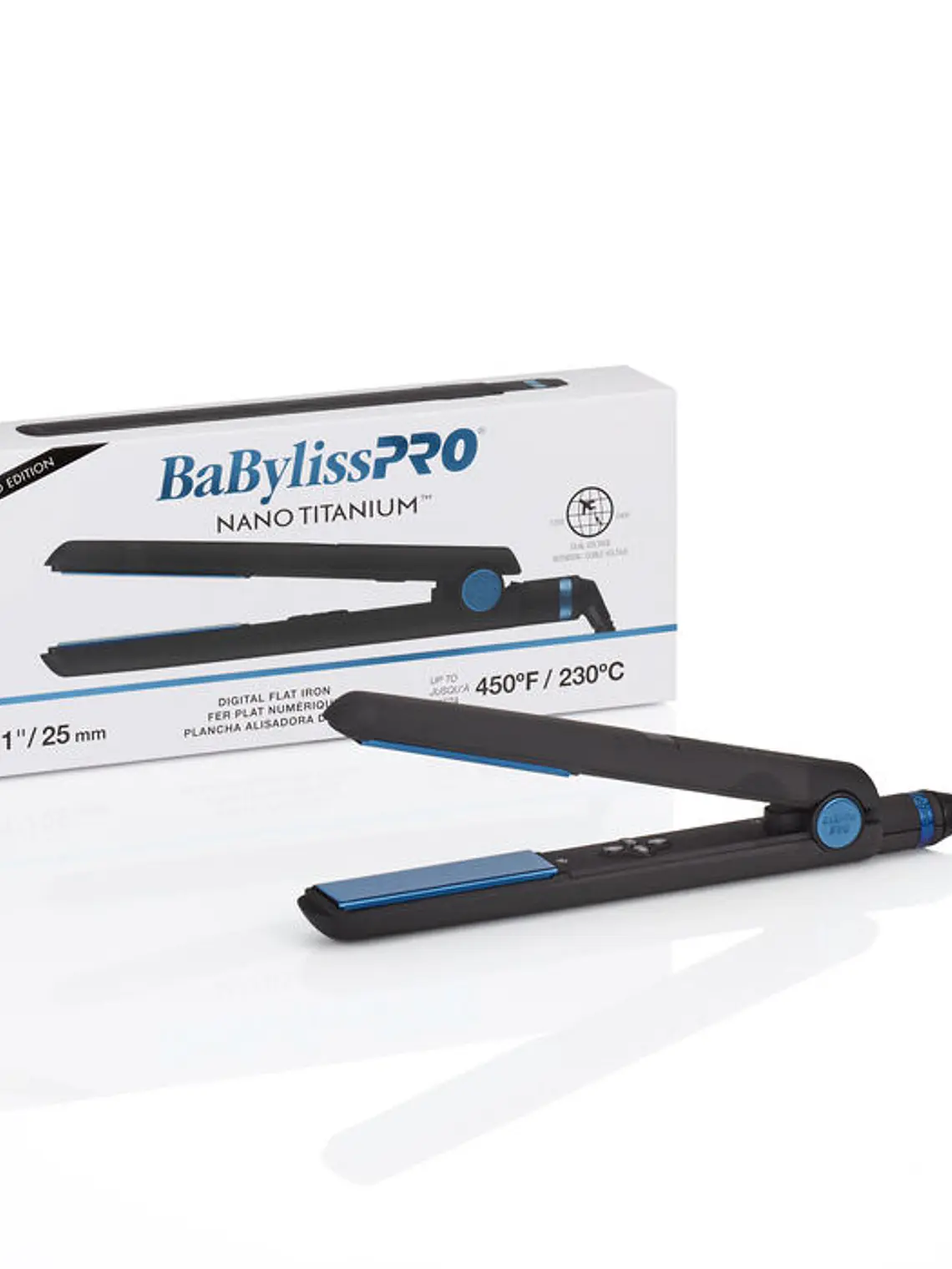 Plancha alisadora digital de 1 in BaBylissPRO® Nano Titanium Black Pro™ Babyliss 1