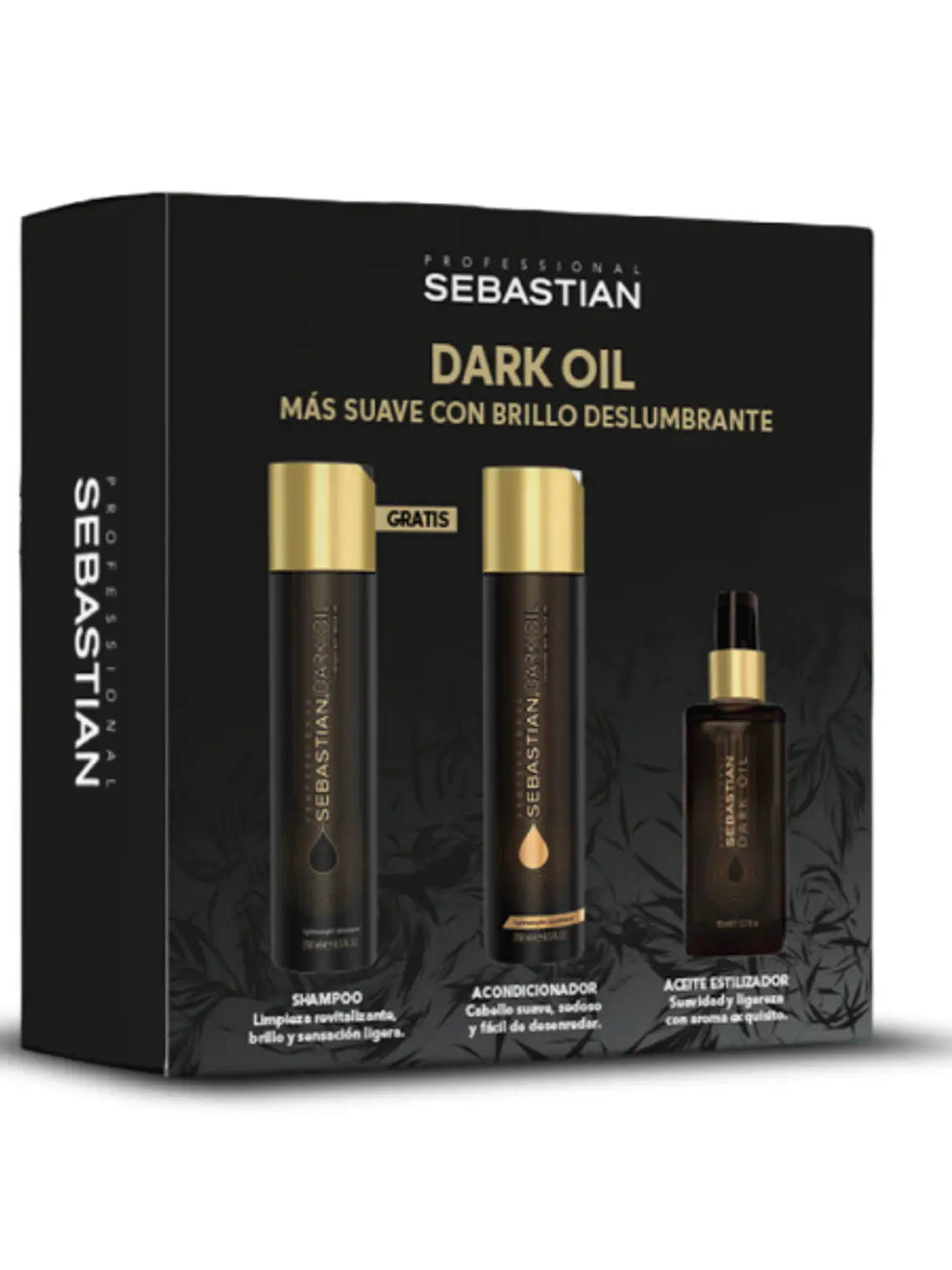 PACK SEBASTIAN DARK OIL (SHAMPOO 250ML + ACONDICIONADOR 250ML + OLEO 95ML) 1