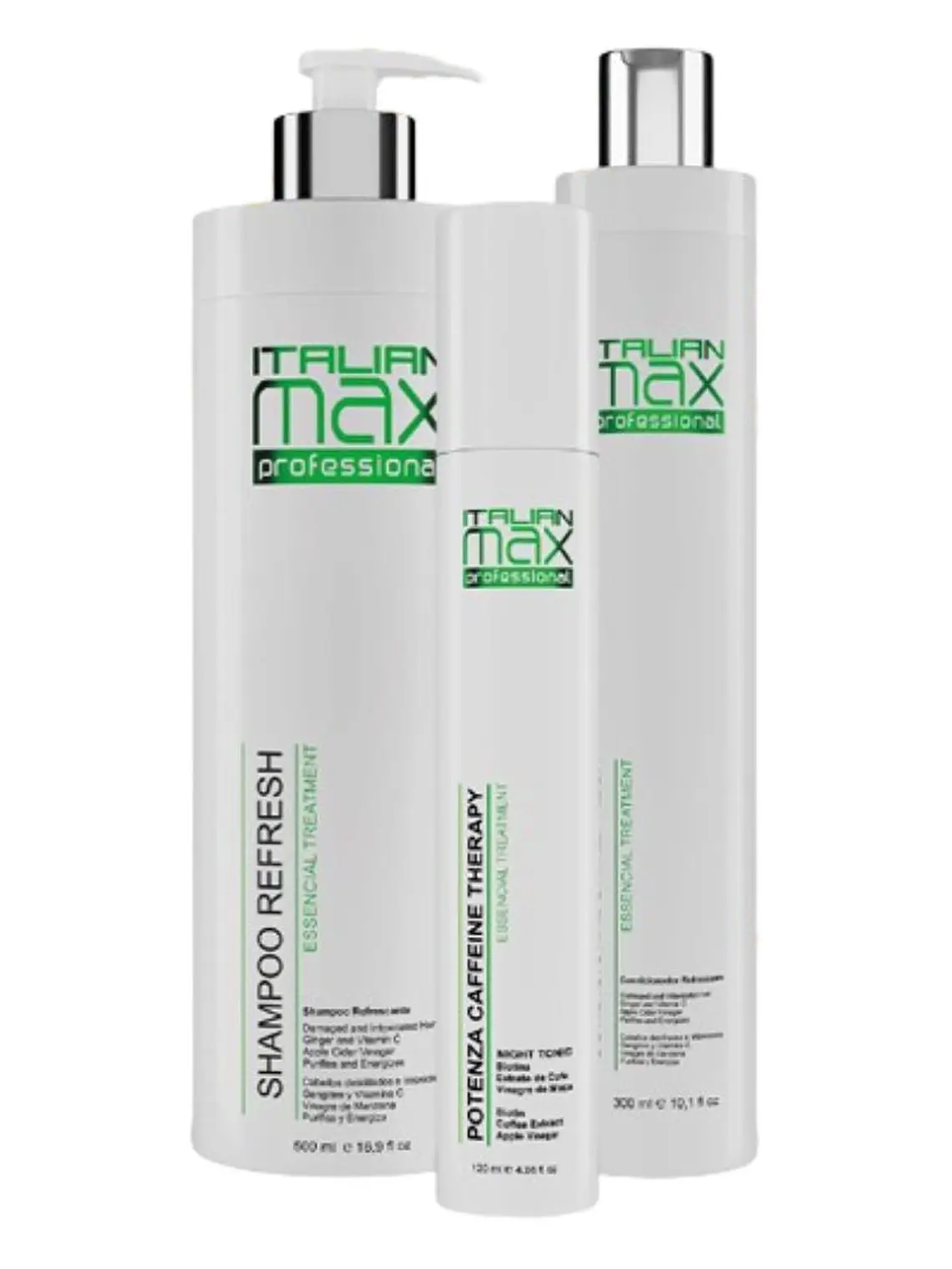TRIPACK ITALIAN MAX PRO REFRESH (SHAMPOO 500ML + ACOND 300ML +NIGHT TONICO 120ML ) 1